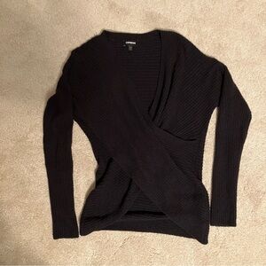 Express Women's V-Neck Black Sweater